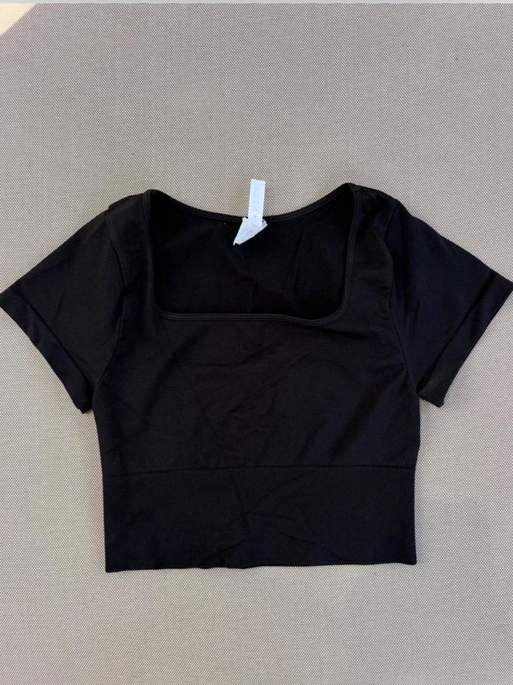 Black Square Neck Crop Top